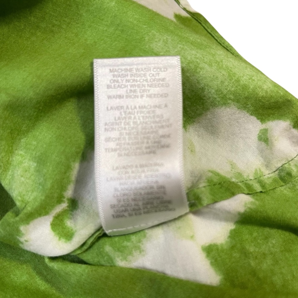 Michael Kors Green Tie Dye Button Down Shirt Lightweight Casual Resort Top S * - Picture 10 of 11